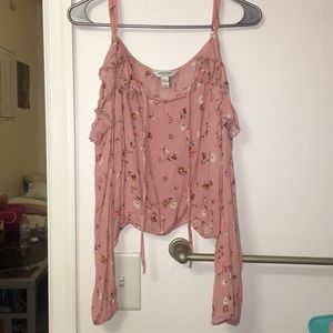 ARIZONA off the shoulder long sleeve floral top